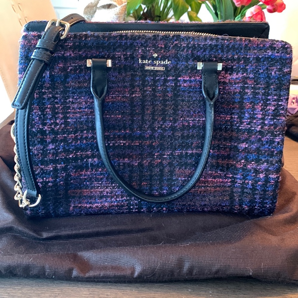 EUC Kate Spade Emerson Olivera Tweed Handbag